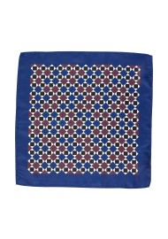 Dark Blue and Maroon Pocket Square in Retro Print