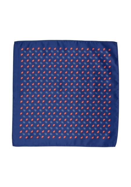 Dark Navy Suit Hanky with Modern Paisley