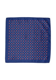 Dark Navy Suit Hanky with Modern Paisley