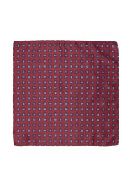 Wine Red Hanky with Paisley Print in Pink and Blue