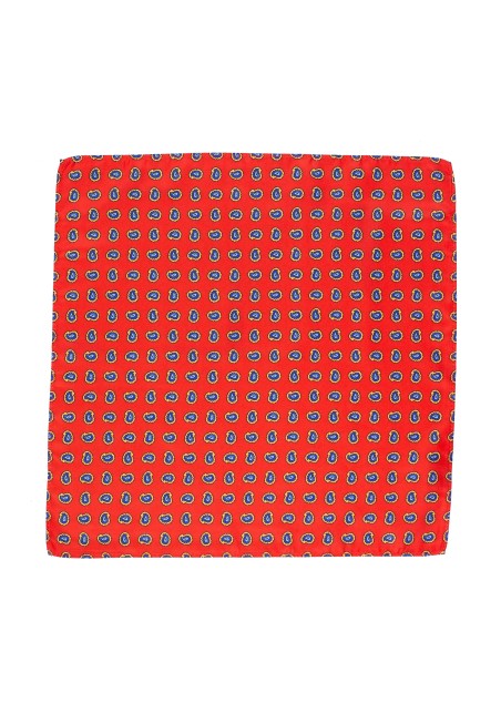 Deep Tomato Red Paisley Hanky