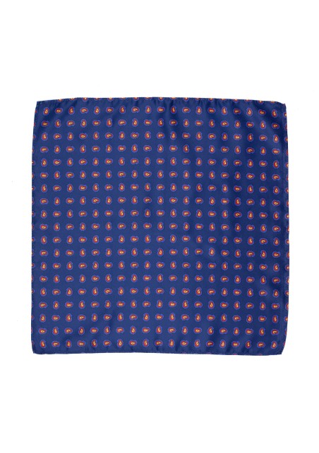 Contemporary Paisley Print Hanky in Navy