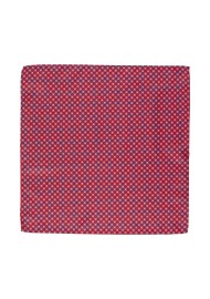 Suit Pocket Square in Red with Flower Print in Pink and Blue