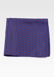 Navy Suit Hanky with Geometric Floral Print