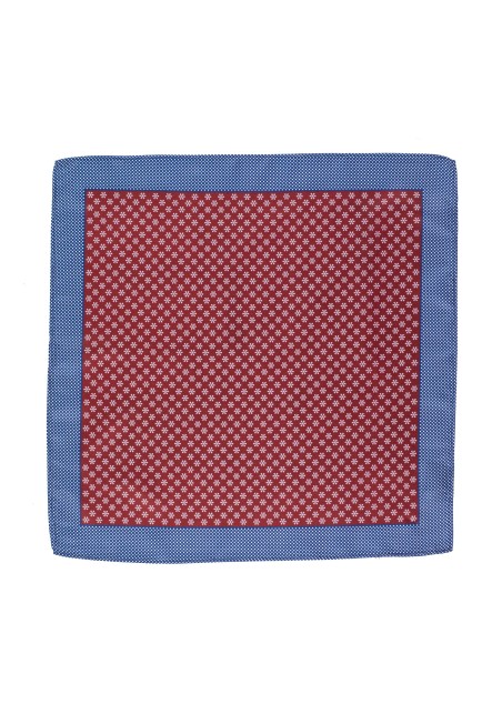 Designer Suit Pocket Square in Maroon Red and Blue