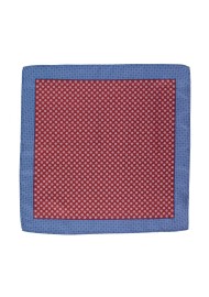 Designer Suit Pocket Square in Maroon Red and Blue