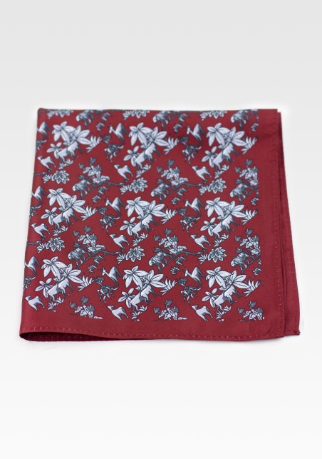 Wild Safari Print Hanky in Maroon Red