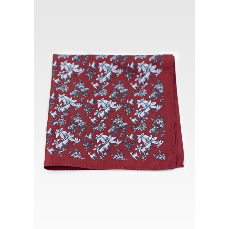 Wild Safari Print Hanky in Maroon Red