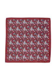 Wild Safari Print Pocket Square in Burgundy