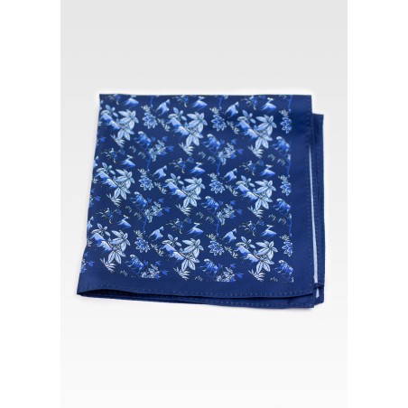 Wild Jungle Print Pocket Square in Blue
