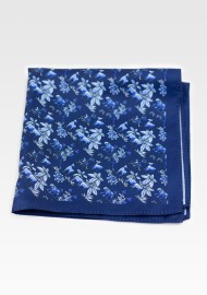 Wild Jungle Print Pocket Square in Blue