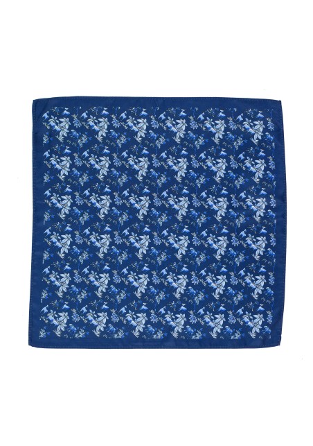 Wild Jungle Print Hanky in Dark Blue