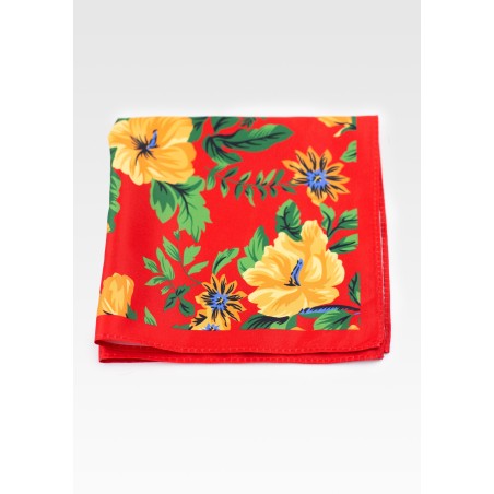 Hawaii Print Inspired Suit Pocket Square