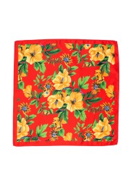 Red Hawaiian Print Inspired Suit Hanky