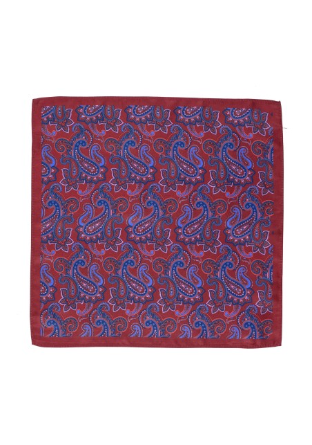 Traditional Paisley Design in Maroon Red and Navy