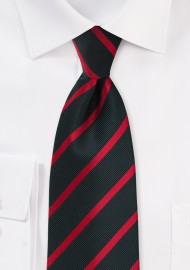 Black and Red Repp-Stripe Tie