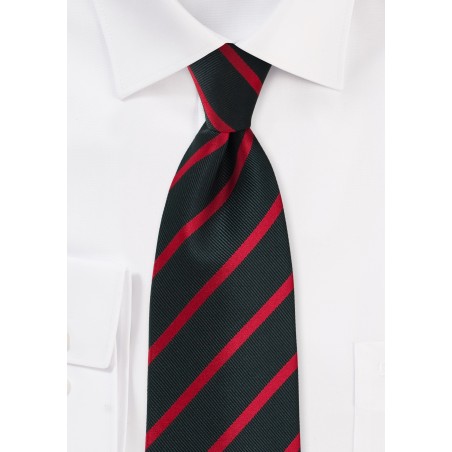 Black and Red Repp Tie in XL