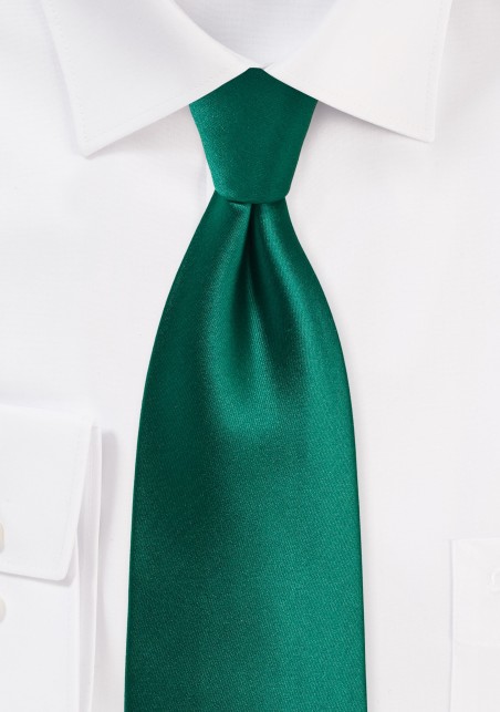 Hunter Green Tie in Solid Color Design