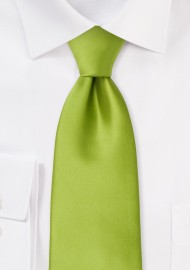 Bright Green Mens Tie in XL Length
