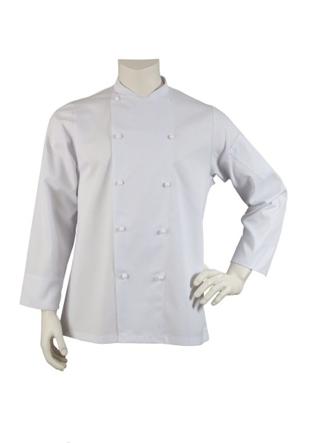 Classic white chef coat with double row buttons