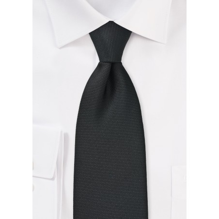 Matte Black Pique Texture Tie in XL