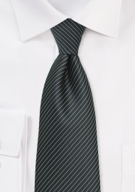 Pencil Stripe Kids Tie in Charcoal and Silver