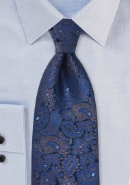 Paisley Tie in Tonal Blues