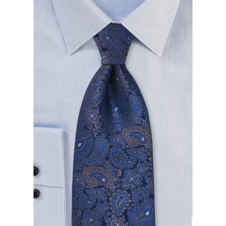 Elegant Woven Paisley Tie in XL Length