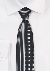 Modern Skinny Tie in Black and Silver