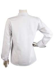Women's Double Breasted Chef Jacket in White Back