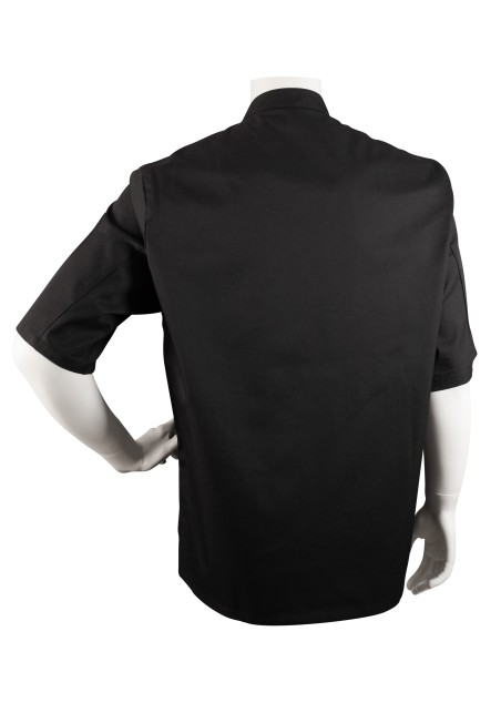 Mens Short Sleeve Chef Jacket in Jet Black Back