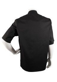 Mens Short Sleeve Chef Jacket in Jet Black Back