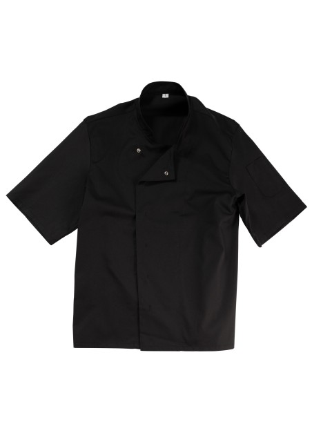 Mens Short Sleeve Chef Jacket in Black Flat