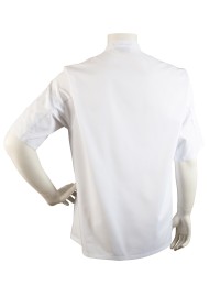 Mens Short Sleeve Chef Jacket in White Back