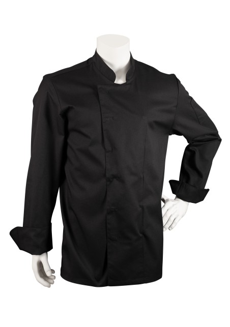 Mens Chef Cooking Coat in Black with Double Placket Front