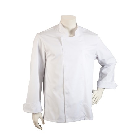 Long Sleeve Mens Chef Coat in White with Double Placket Front