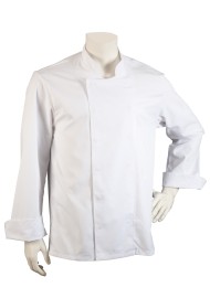 Long Sleeve Mens Chef Coat in White with Double Placket Front