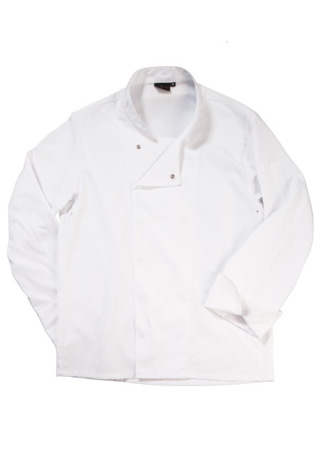 Mens Chef Coat in White with Double Placket Flat