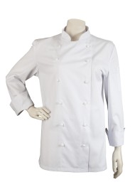 white womens chef coat double row buttons