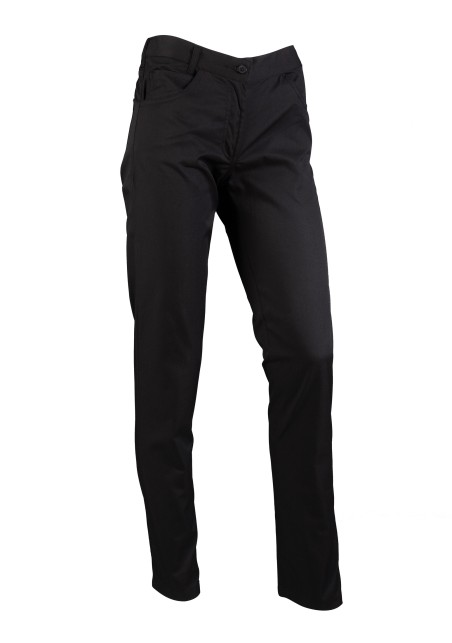 Fitted Women's Chef Cooking Trousers Pants in Black