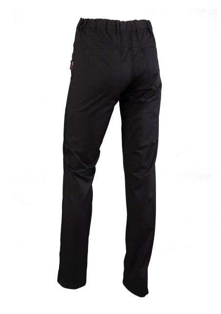 Fitted Women's Chef Cooking Trousers Pants in Black Back