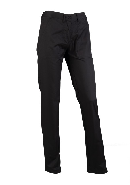 Women's Chef Cooking Pants in Black with Patch Pockets