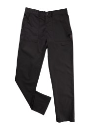 Men's Chef Pants in Jet Black with Patch Pockets Flat