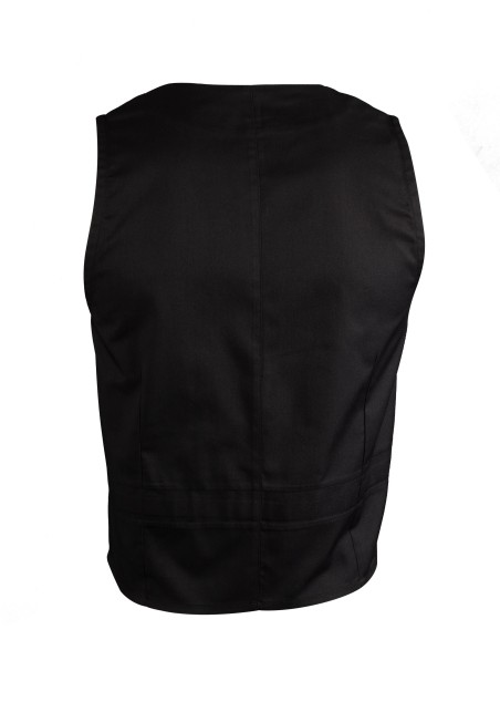 Deep V-Cut Mens Waiter Vest with Snap Buttons Back