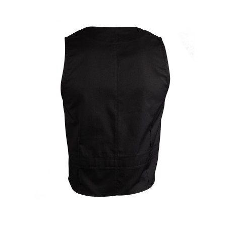 Deep V-Cut Mens Waiter Vest with Snap Buttons Back