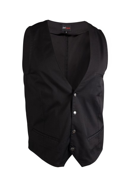 Deep V-Cut Mens Waiter Vest with Snap Buttons