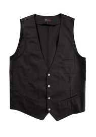 Deep V-Cut Mens Waiter Vest with Snap Buttons Flat