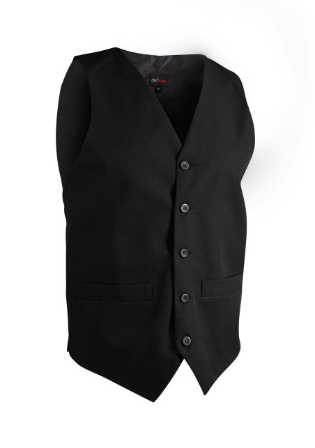 Classic Black Uniform Dress Vest for Men Front
