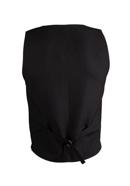 Classic Black Uniform Dress Vest for Men Back