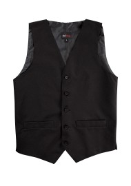 Classic Jet Black Uniform Dress Vest for Men Flat